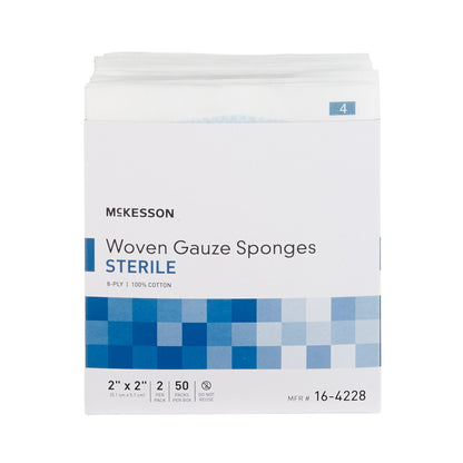 McKesson Sterile Gauze Sponge, 2 x 2 Inch, 8-Ply