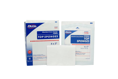 Dukal 5350 Sterile Nonwoven Sponge, 3 x 4 Inch