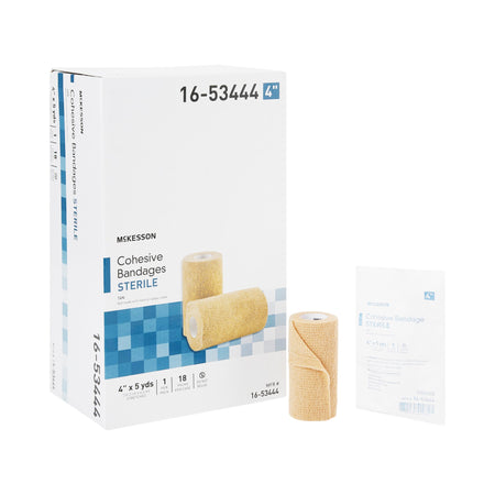 McKesson 16-53444 Self-adherent Closure Cohesive Bandage, 4 Inch x 5 Yard