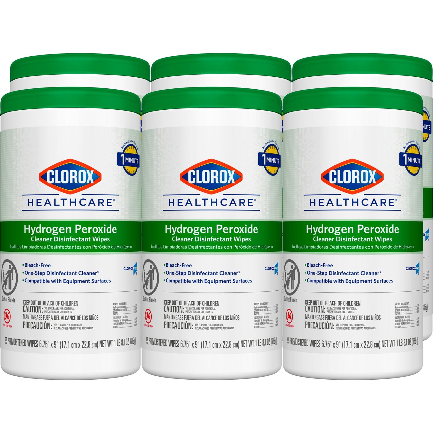 Clorox Healthcare® Hydrogen Peroxide Cleaner Disinfectant Wipes, Canister