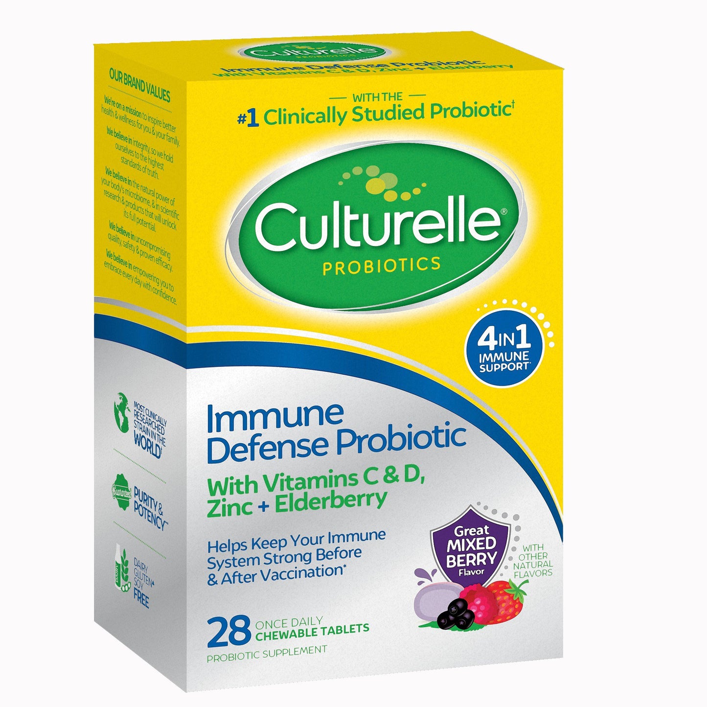 Probiotic Dietary Supplement Culturelle® 28 per Box Chewable Tablet