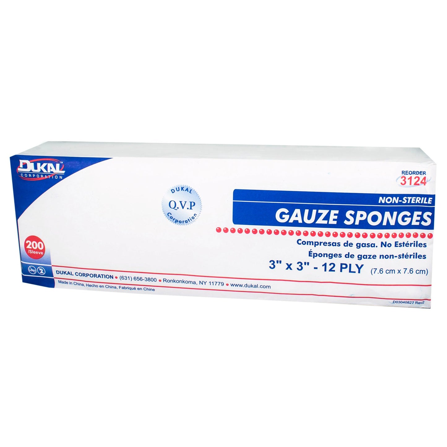 Dukal™ Gauze Sponge, 3 x 3 Inch, 12-Ply
