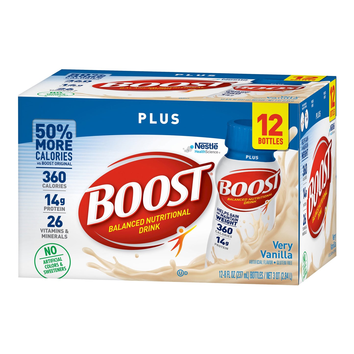Boost® Plus Vanilla Balanced Nutritional Drink, 8 oz. Bottle