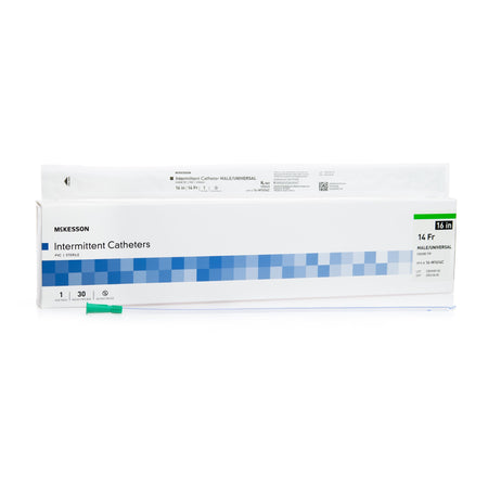McKesson 16-M1614C Male Urethral Catheter, 14 Fr, Coude Tip