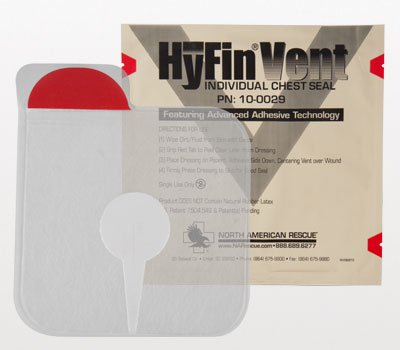 North American Rescue 10-0029 HyFin Individual HyFin Vent Chest Seal, 1 per Pack