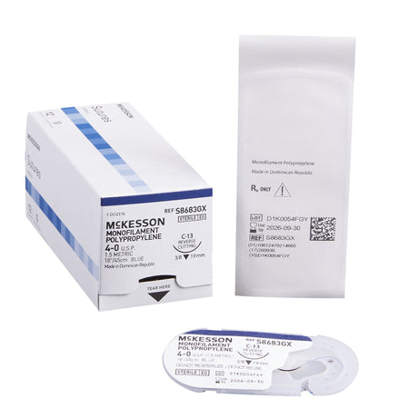 McKesson S8683GX Nonabsorbable Suture with Needle, C-13, Monofilament