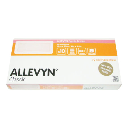 Smith & Nephew 66800264 Allevyn Gentle Border Silicone Foam Dressing, 4 x 10 Inch