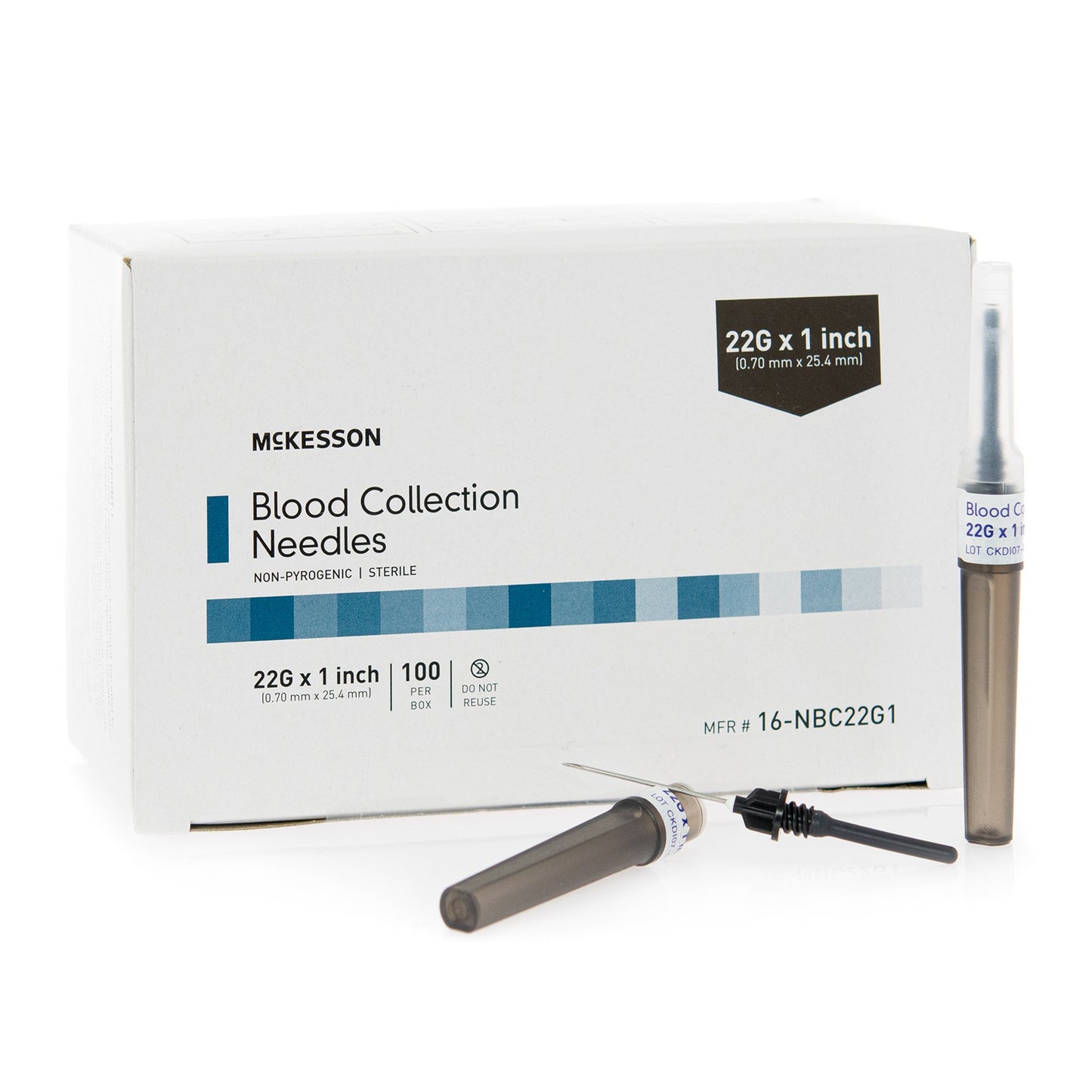McKesson Blood Collection Needle, 22 Gauge, 1 Inch Length