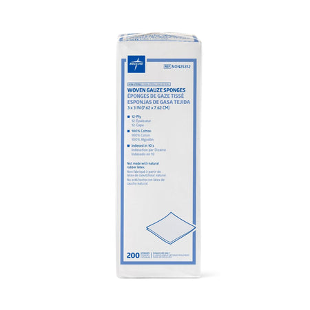 Medline NON25312 Gauze Sponge, 3 x 3 Inch, 12-Ply