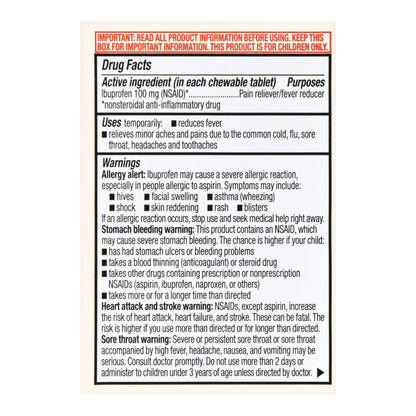 Foster & Thrive™ Children's Ibuprofen IB Chewable Tablets 100 mg Orange