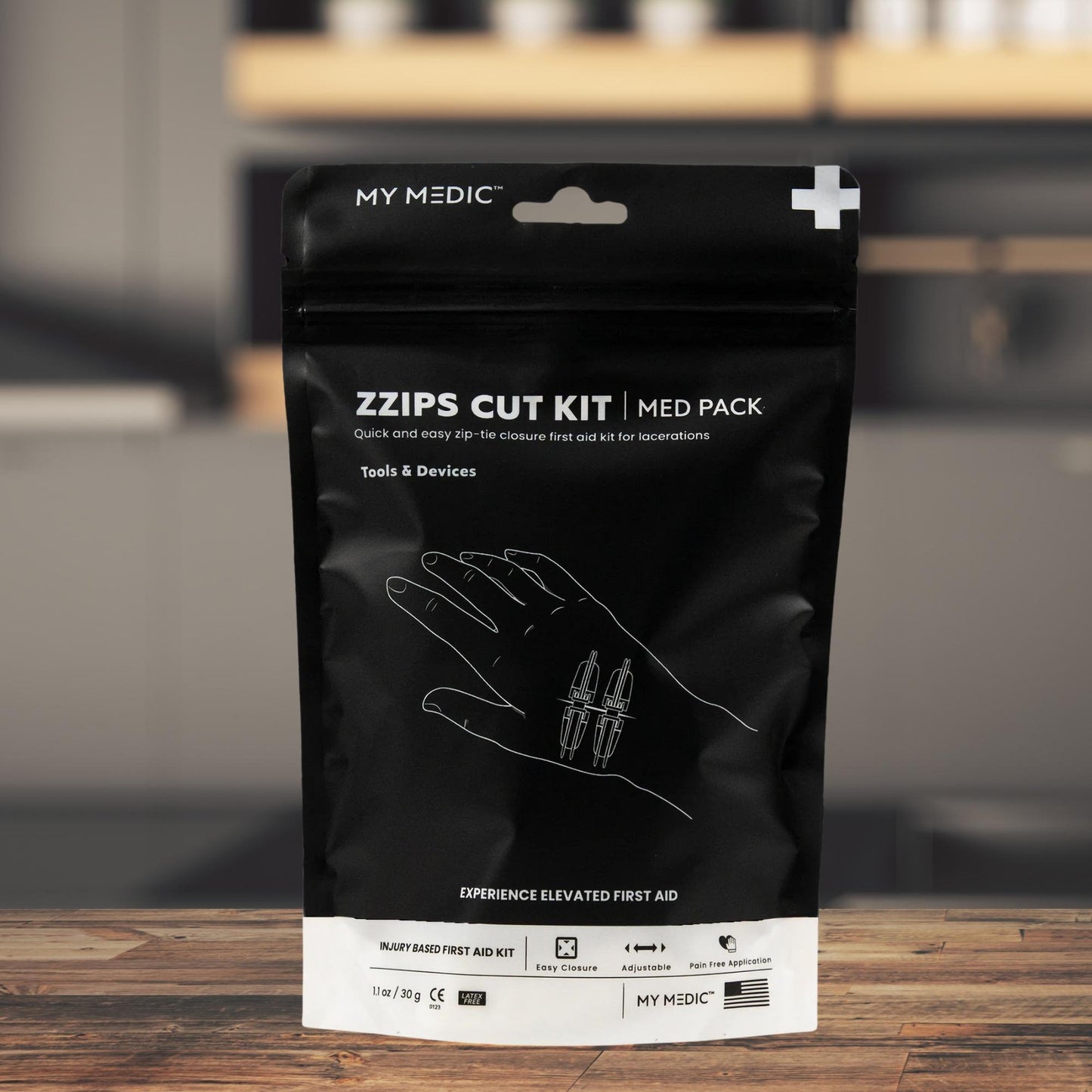 Med Packs™ Zzips First Aid Kit for Cuts, Lacerations in Portable Pouch