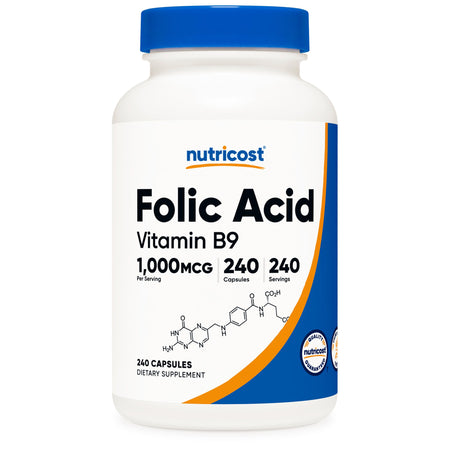 Nutricost NTC082101 Dietary Supplement Folic Acid (Vitamin B9) Folate 1