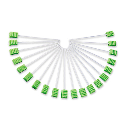 Toothette Plus Oral Swabsticks Foam Tip, Green, 6 Inch, Individually Wrapped