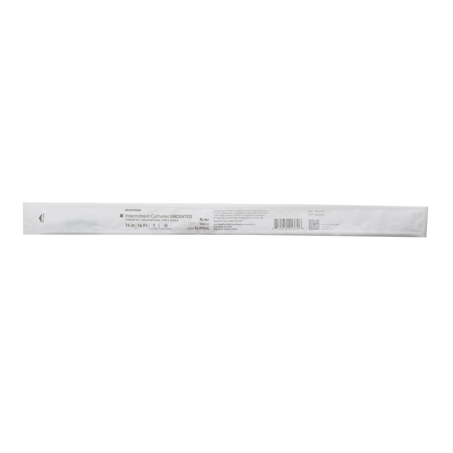 McKesson Female Urethral Catheter, 14 Fr, Straight Tip, 16 in