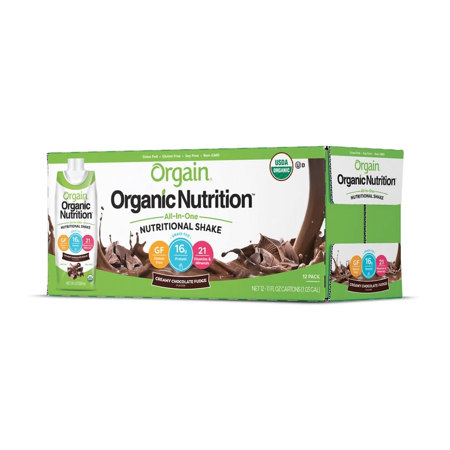 Orgain® Organic Nutrition™ Chocolate Nutritional Shake, 11-ounce carton