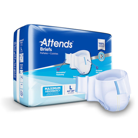 Attends DDA30 Briefs, Adult, Large, Heavy Absorbency, Disposable
