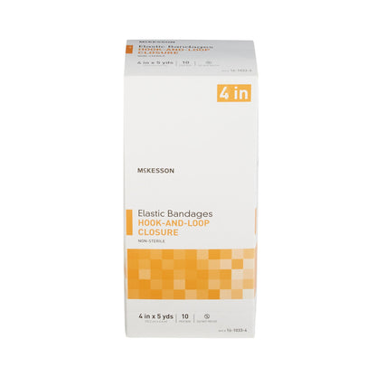 McKesson Hook and Loop Closure Elastic Bandage, 4 Inch x 5 Yard