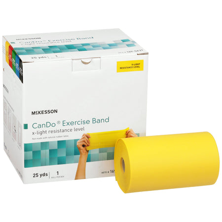 McKesson 169-5631 Exercise Resistance Band, Yellow, 5" x 25 Yard, Extra-Light Resistance