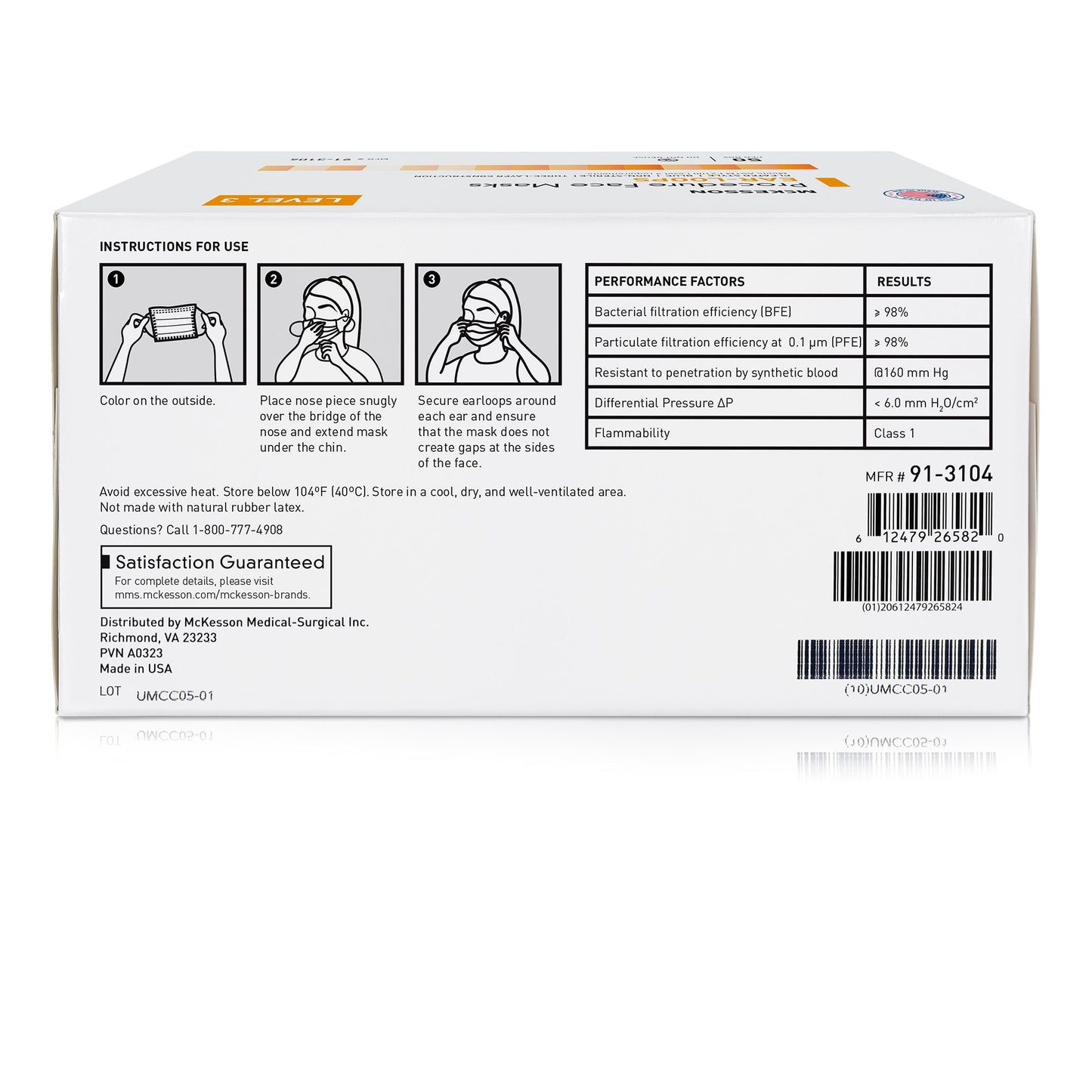 McKesson Procedure Masks, ASTM Level 3
