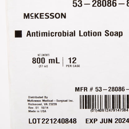 McKesson Antimicrobial Lotion Soap, Herbal Scent, 800 mL, Dispenser Refill Bag