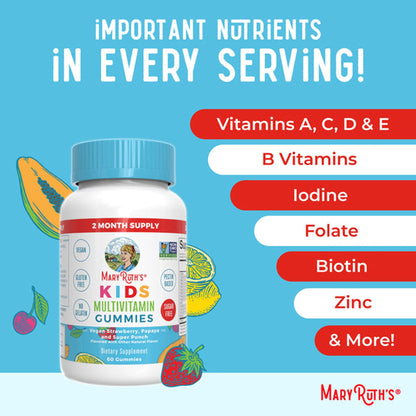 Mary Ruth's® Kids Multivitamin with Zinc and Iodine Gummies, Fruit Flavors