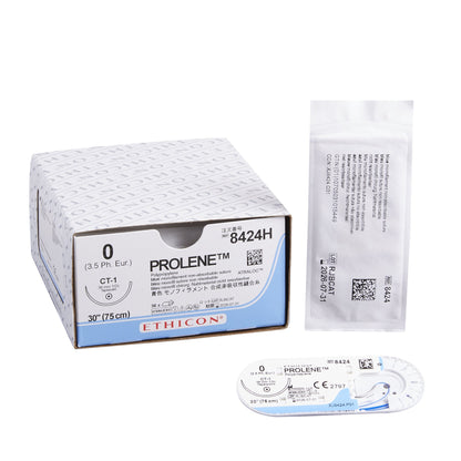 Ethicon Nonabsorbable Suture with Needle Prolene™ Polypropylene CT-1 1/2 Circle Taper Point Needle Size 0 Monofilament