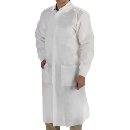 Graham Medical Products 85174 LabMates Lab Coat, Large, White
