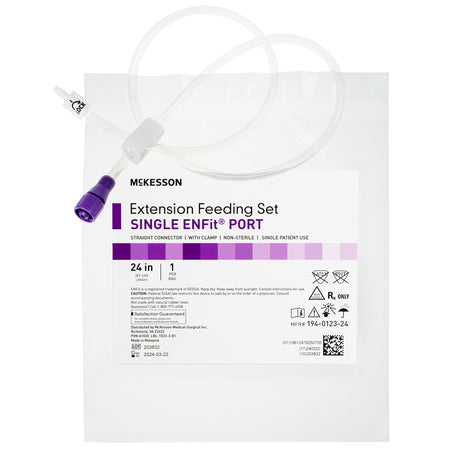 McKesson 194-0123-24 Bolus Enteral Feeding Extension Tube Set