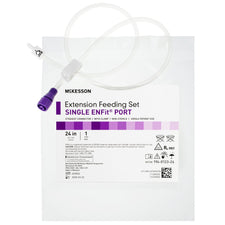 Bolus Enteral Feeding Extension Tube Set McKesson 24 Inch, EnFit, Secure Lock Straight Connector and Clamp, NonSterile