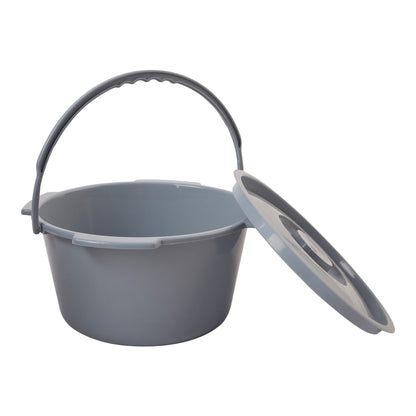 McKesson Commode Bucket With Metal Handle And Cover, 7-1/2 Quart, Gray