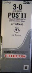 Ethicon Z305H PDS II Polydioxanone Absorbable Suture with Needle, Taper Point Monofilament