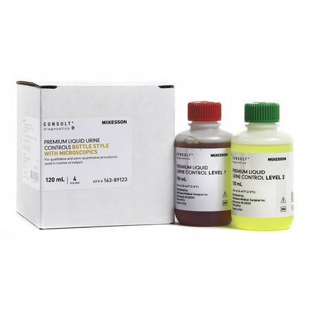 McKesson 163-89123 Consult Premium Liquid Urine Bottle Controls, 2 Levels