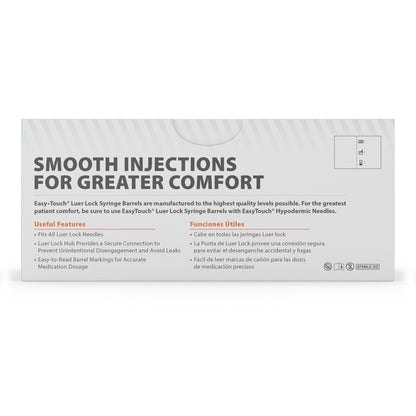 Insulin Syringe EasyTouch™ 1 mL Luer Lock Tip Without Safety