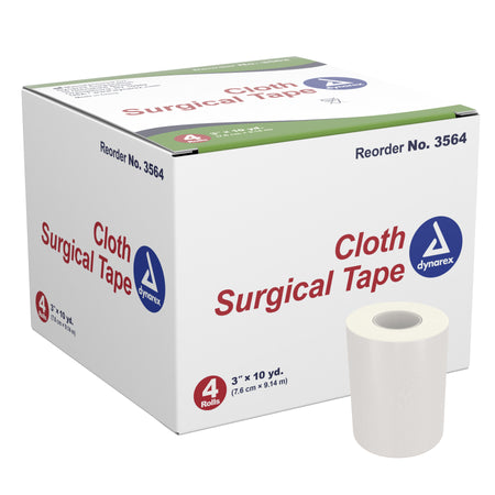 Dynarex 3564 Cloth Medical Tape, 3 Inch x 10 Yard, White