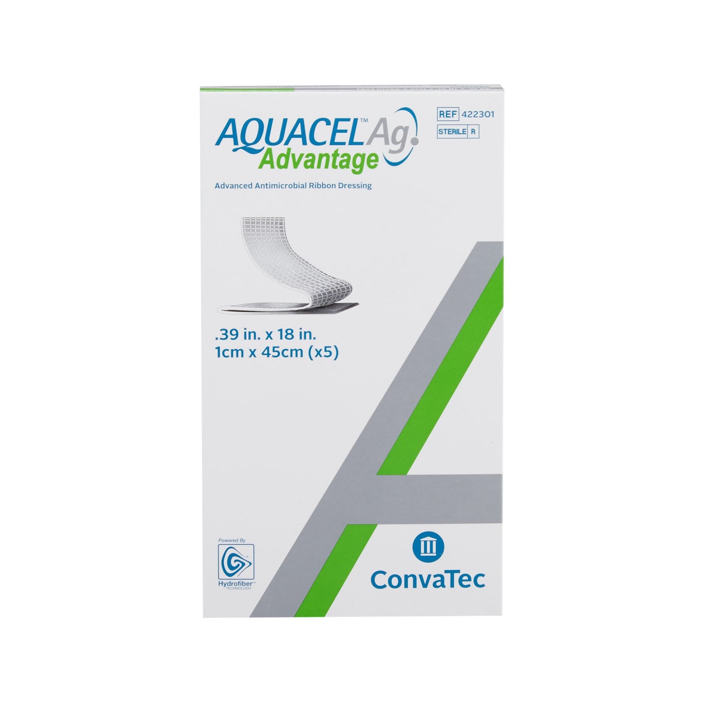 In stock ConvaTec 422301 AQUACEL Ag Advantage 1cm x 45cm ribbon dressings ready for delivery from Lexicon Medical Supply in Tucson, AZ.