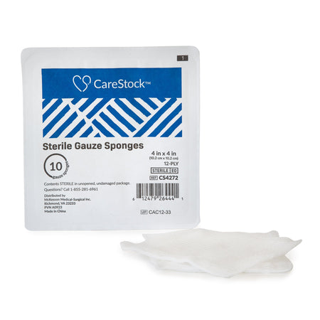 CareStock CS4272 Sterile Gauze Sponge, 4 x 4 Inch