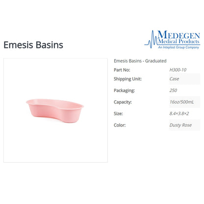 Medegen Emesis Basin, 500 cc, Pink