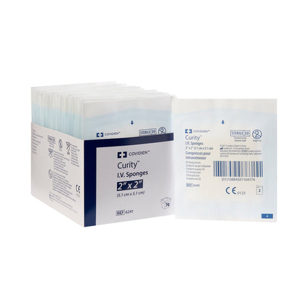 Cardinal 6241 Curity I.V. / Drain Split Dressing, 2 x 2 Inch, 6-Ply