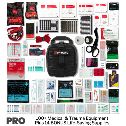My Medic MYFAK Pro First Aid Kit, Trauma & Medical Supplies for Survival, Black