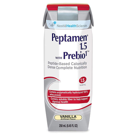 Nestle Healthcare Nutrition 810944 Peptamen 1.5 with Prebio 1 Vanilla Peptide-Based Complete Nutrition, 250 mL