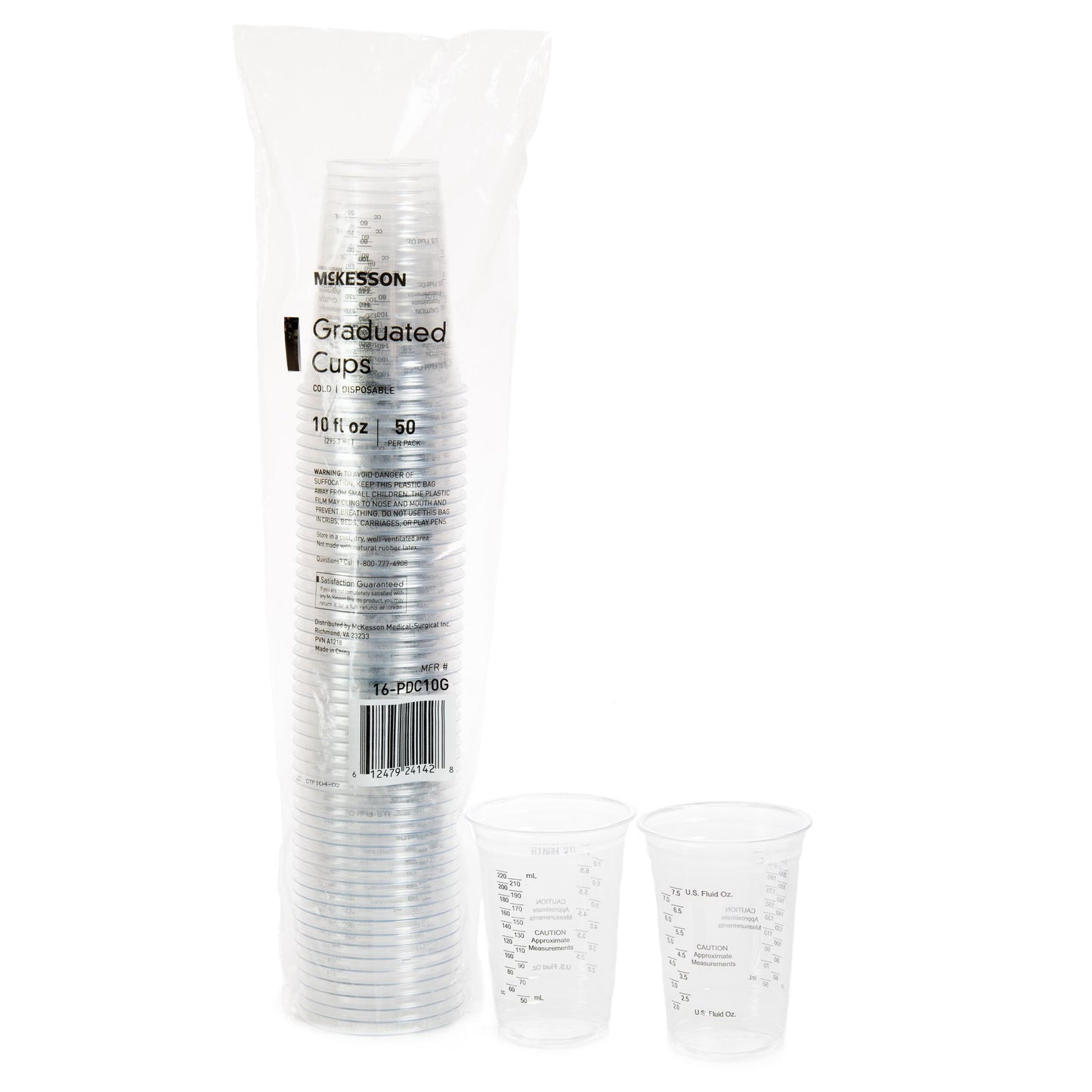 McKesson Graduated Drinking Cup, 10 oz., Clear