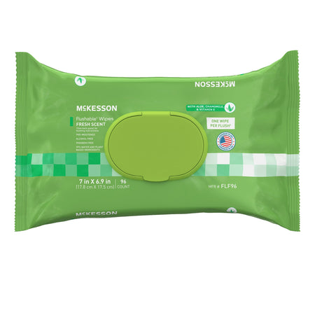 McKesson FLF96 Flushable* Wet Wipes - Scented, 96 Wet Wipes per Pack