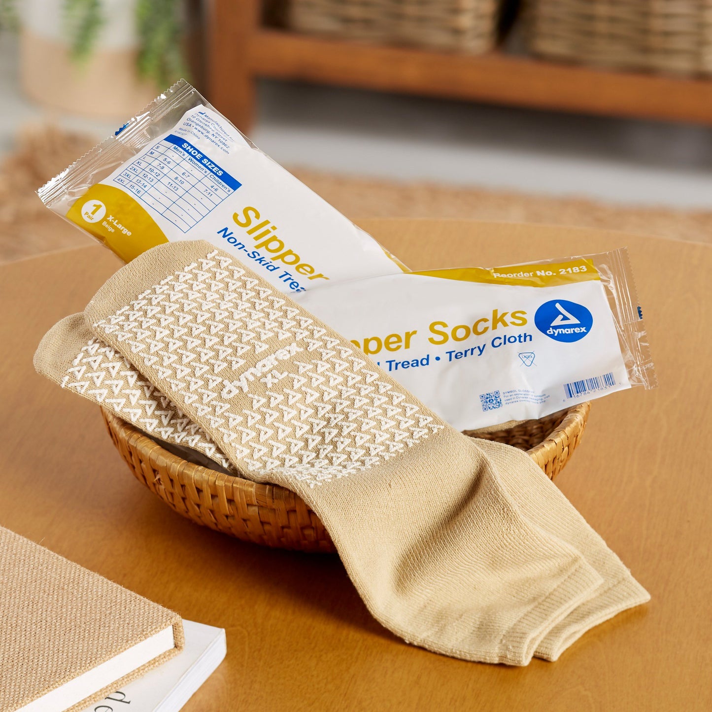 Non-Skid Soft Sole Slipper Socks, X-Large 48 pairs/Case by Dynarex product image - view 6