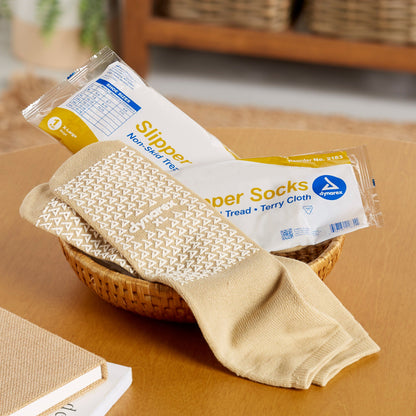 Non-Skid Soft Sole Slipper Socks, X-Large 48 pairs/Case by Dynarex product image - view 6