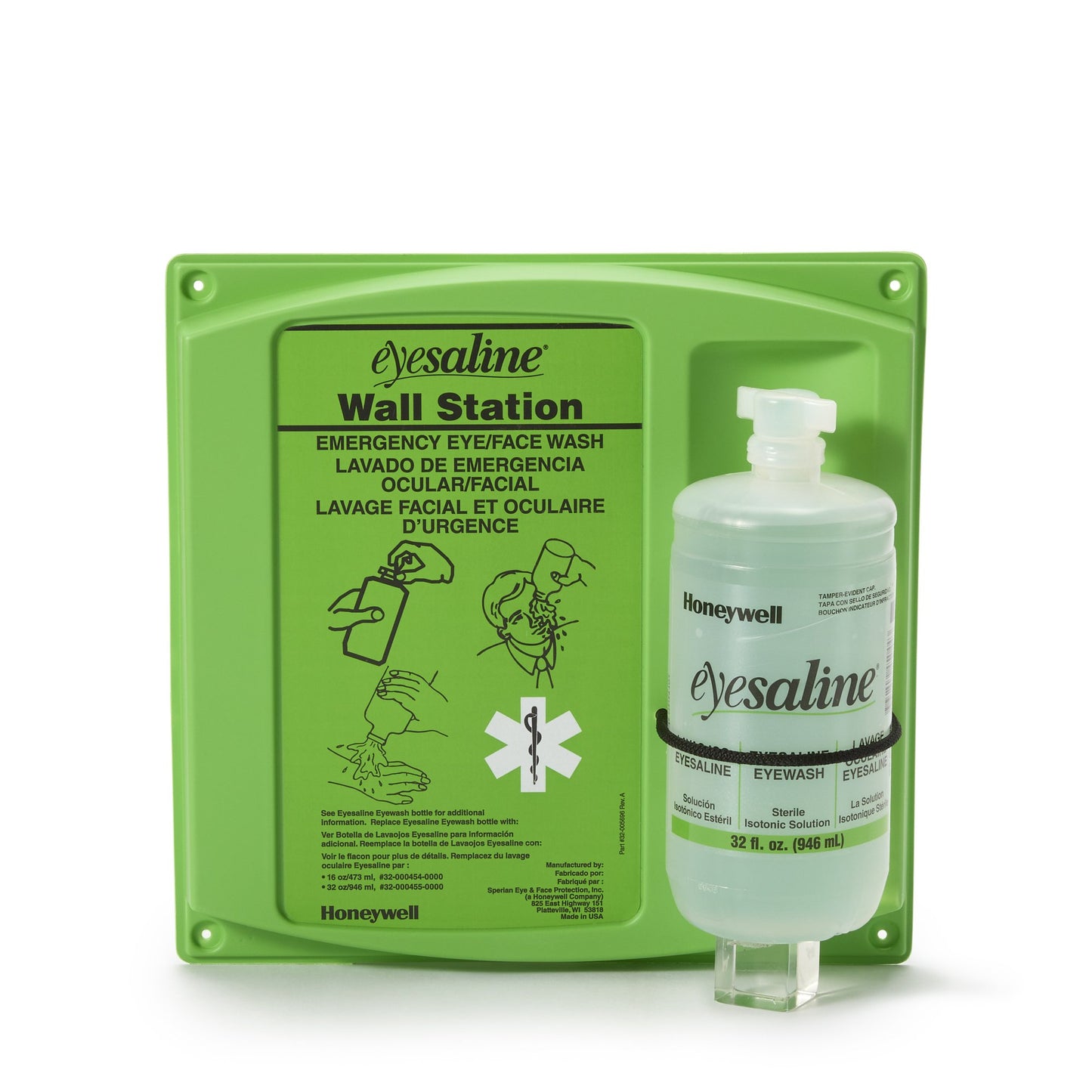 Eyewash Station Eyesaline® Wall Mount 32 oz. Bottle