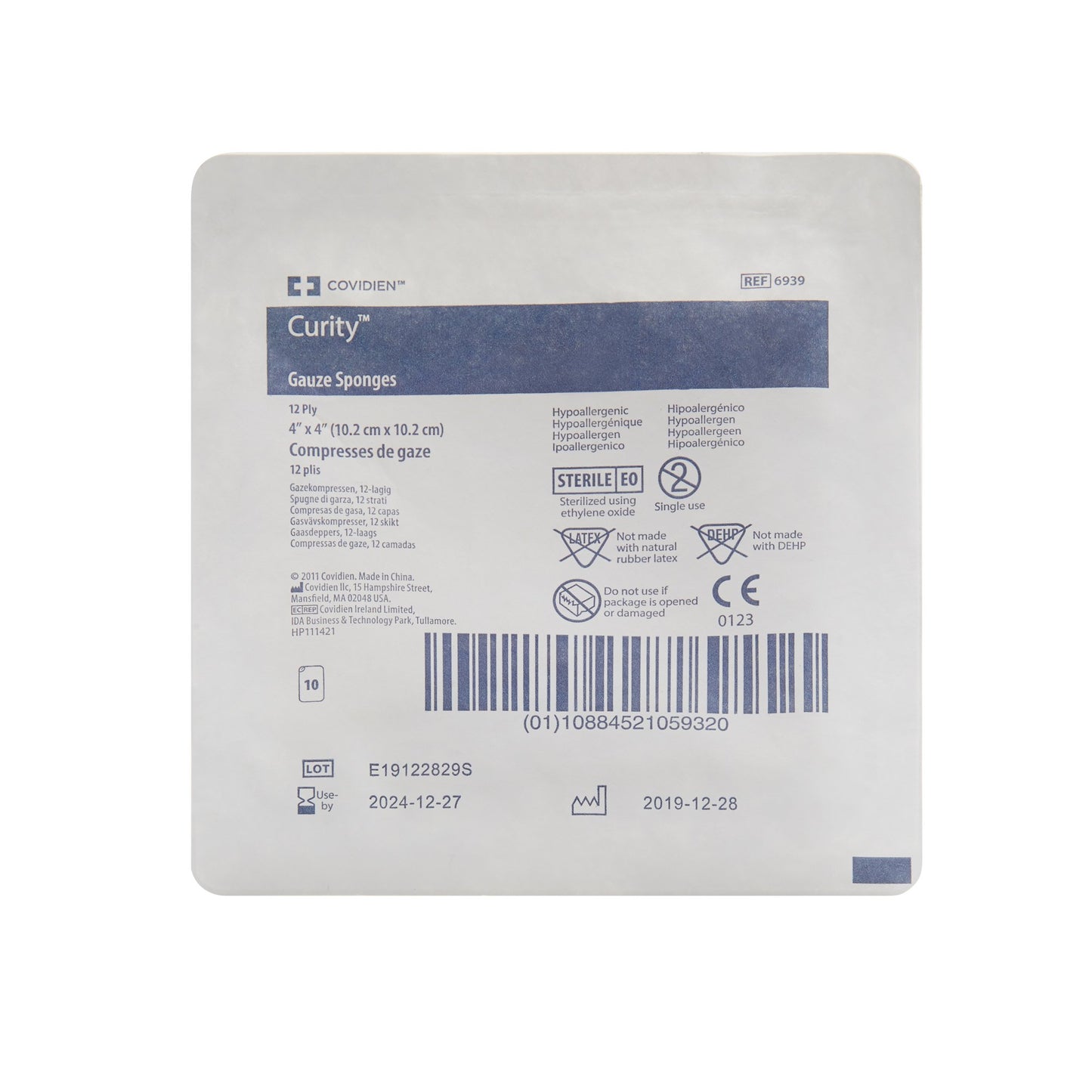 Curity™ Sterile USP Type VII Gauze Sponge, 4 x 4 Inch, 12-Ply