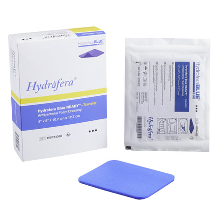 BSN HBRT4050 Hydrofera BLUE READY-Transfer Antibacterial Foam Dressing, 4 x 5 Inch
