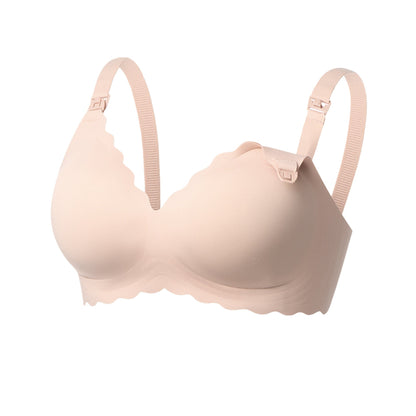 Nursing Bra Momcozy Jelly Strip 34 to 36 Inch Chest Medium Beige Back Hook and Eye Closure
