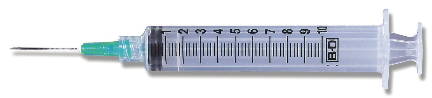 PrecisionGlide™ 10 mL Syringe with Hypodermic Needle, 21 Gauge, 1-1/2 Inch Needle Length