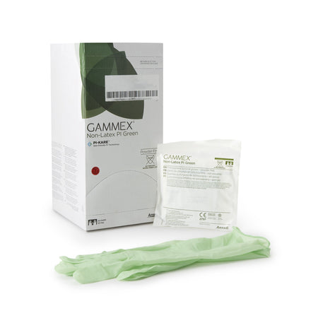 Ansell 648146 Gammex Non-Latex PI Green Polyisoprene Surgical Glove, Size 8.5